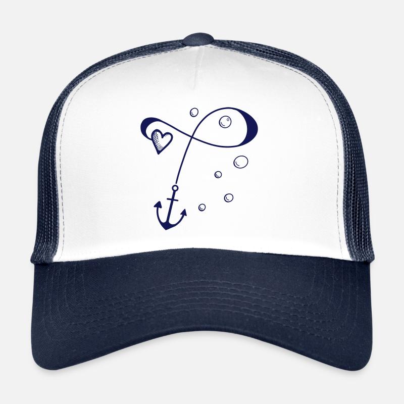 Anchor with heart on the rope - infinite love Trucker Cap