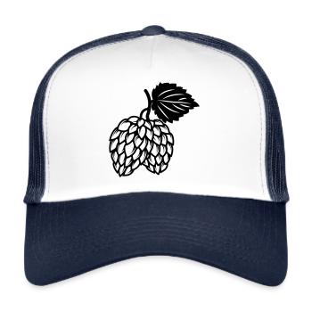 hopfen symbol brauerei - Trucker Cap - Weiß/Navy - Vorne