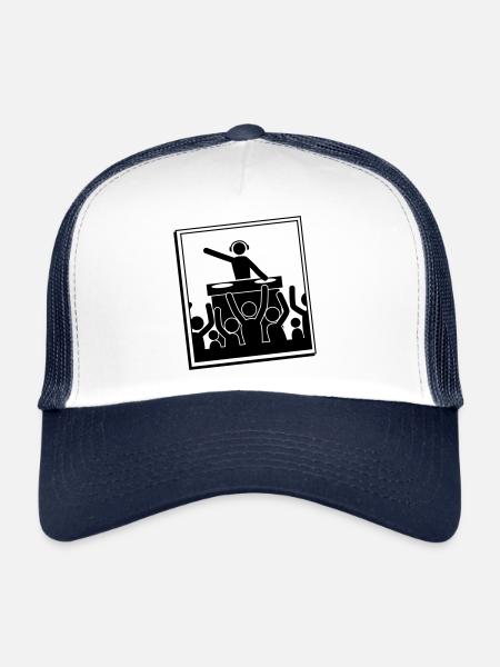 dj party - Casquette trucker  - blanc/marine - Devant