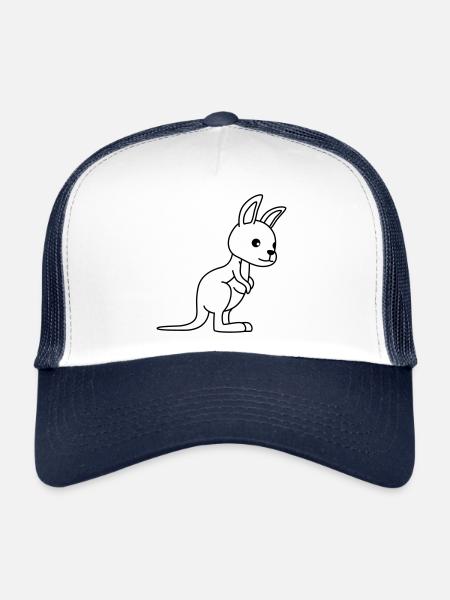 Kangaroo Comic - Trucker Cap - white/navy - Front