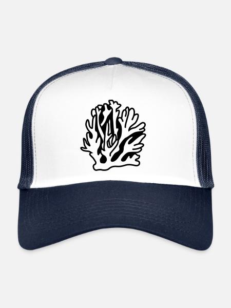 Océan de corail - Casquette trucker  - blanc/marine - Devant
