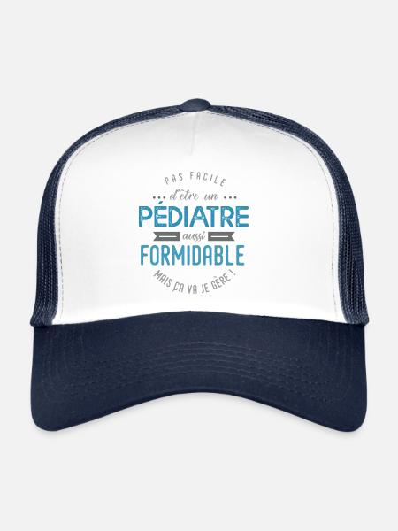 pédiatre formidable - Casquette trucker  - blanc/marine - Devant