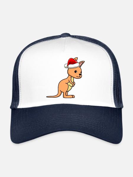 Kangourou BD Noël - Casquette trucker  - blanc/marine - Devant