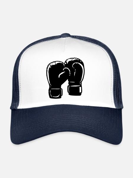 Gants de boxe Symbole Sports de boxe - Casquette trucker  - blanc/marine - Devant