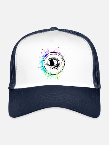 Firefighter Helmet Icon - Trucker Cap - white/navy - Front