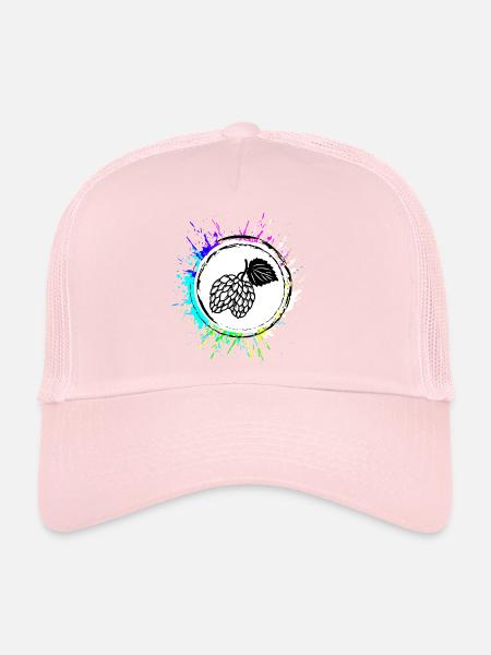 Bier Hopfen zapfen Brauerei - Trucker Cap - Hellrosa - Vorne