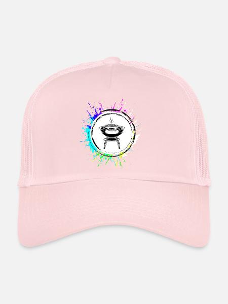 Icône de gril - Casquette trucker  - rose pâle - Devant