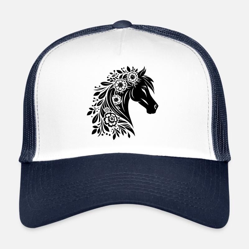 Pferdekopf Blumen Trucker Cap