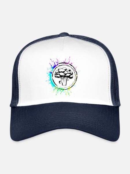 Brocoli Légumes - Casquette trucker  - blanc/marine - Devant