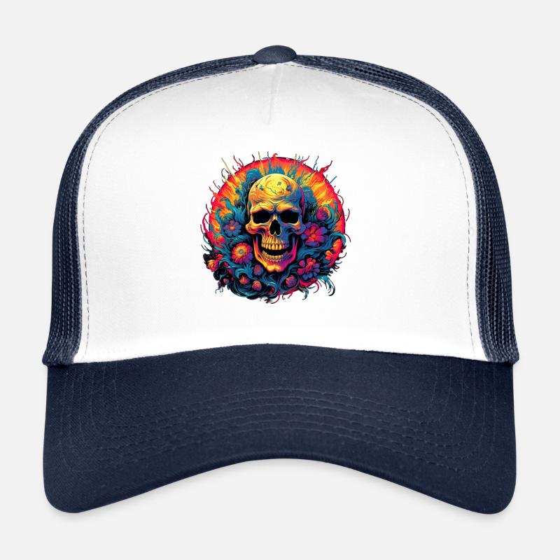 Skull Bloom Burst Trucker Cap