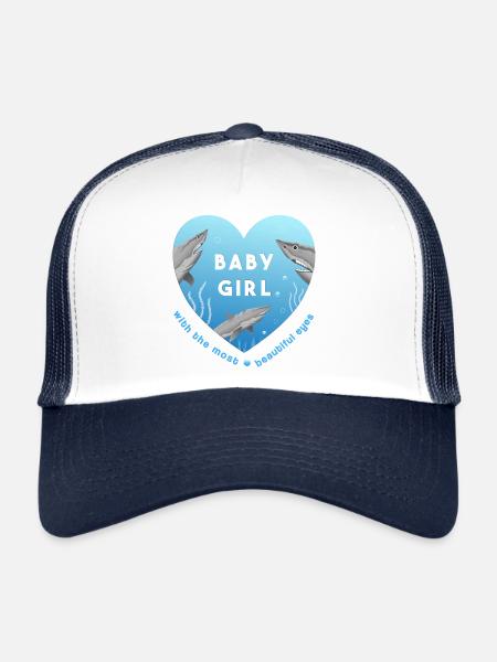 Bébé - Casquette trucker  - blanc/marine - Devant