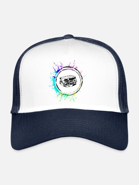 Sandwich Foodie Coloré - Casquette trucker  - blanc/marine - Devant