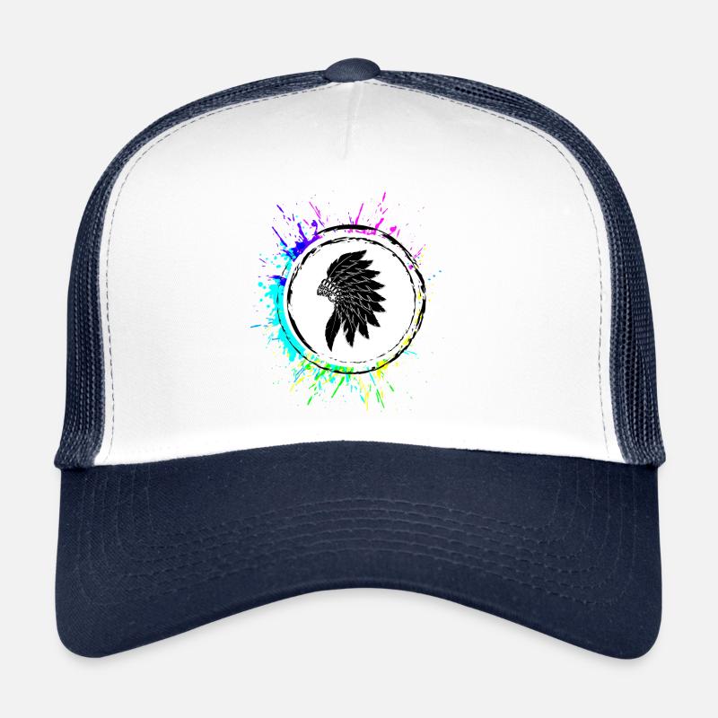 Tête Indienne Colorée Casquette trucker 