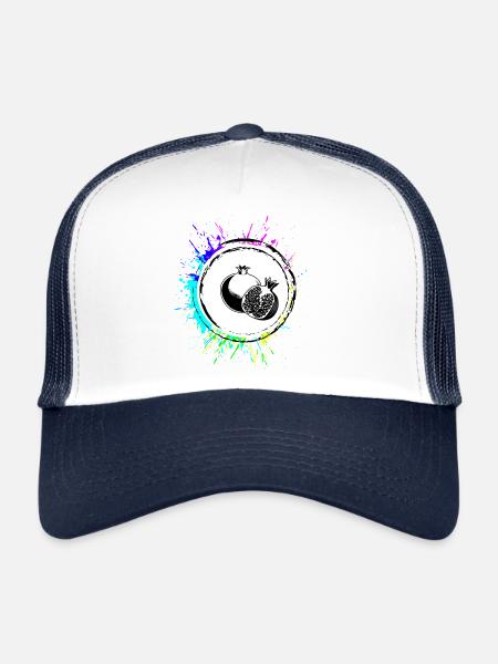 Pomegranate fruit Colorful - Trucker Cap - white/navy - Front