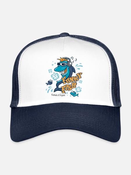 Funky Fish - Trucker Cap - white/navy - Front