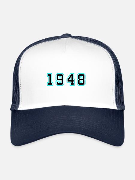 1948 Année Anniversaire - Casquette trucker  - blanc/marine - Devant