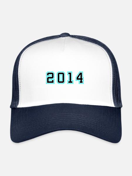 2014 Year Birthday - Trucker Cap - white/navy - Front