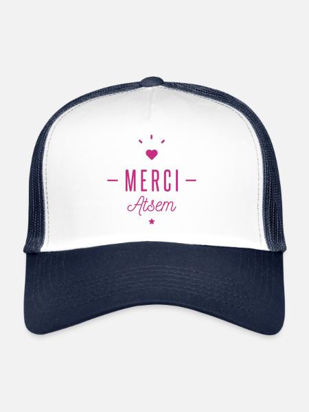 merci atsem - Casquette trucker  - blanc/marine - Devant