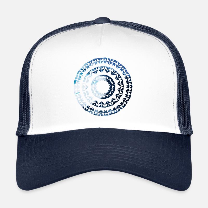 Meer Mandala - Trucker Cap - Weiß/Navy