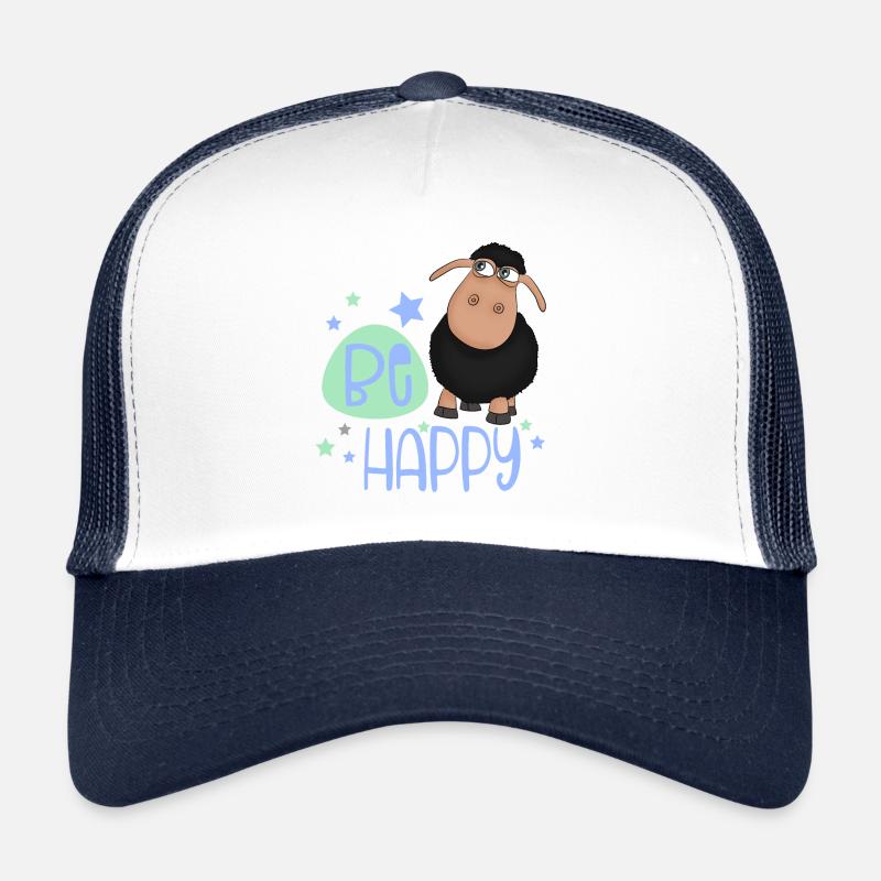 Schwarzes Schaf - Be happy Schaf - Glücksbringer Trucker Cap