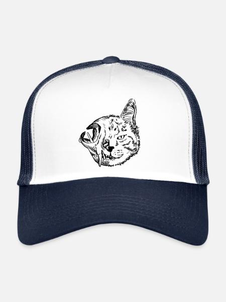 Schrödingers Katze - Dead or Alive - Trucker Cap - white/navy - Front