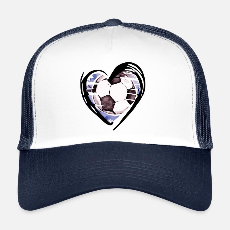 Fußball Herz Liebe - Trucker Cap - Weiß/Navy
