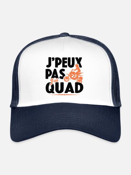 Je Peux Pas J'ai Quad Cadeau Conducteur De Quad - Casquette trucker  - blanc/marine - Devant