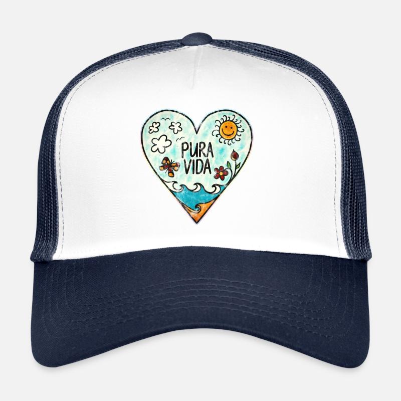 Meer Herz, Wellen, Sommer, Sonne, Strand, Urlaub Trucker Cap