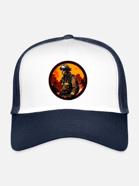 Fire Brigade Firefighter - Trucker Cap - white/navy - Front