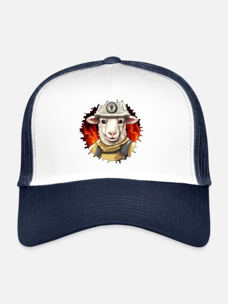 Fire Brigade Sheep - Trucker Cap - white/navy - Front