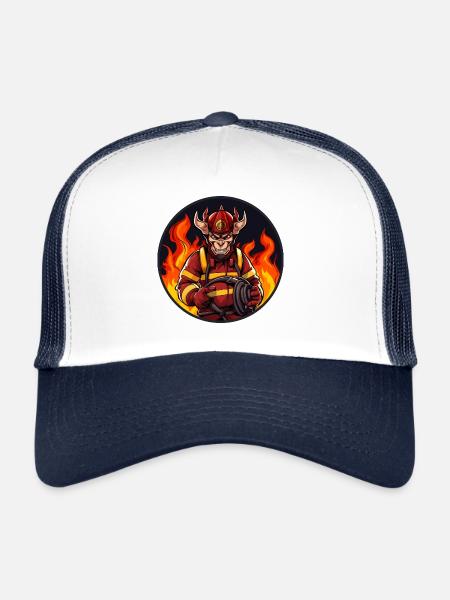 Teufel Fire Brigade - Trucker Cap - white/navy - Front