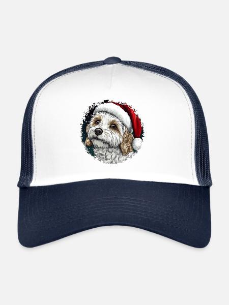 Chiens Noël - Casquette trucker  - blanc/marine - Devant