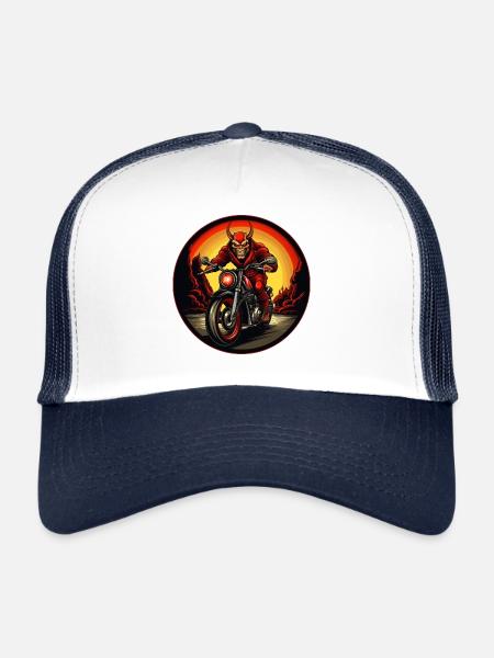 Teufel Motorcycle / Motorcyclist Teufel - Trucker Cap - white/navy - Front