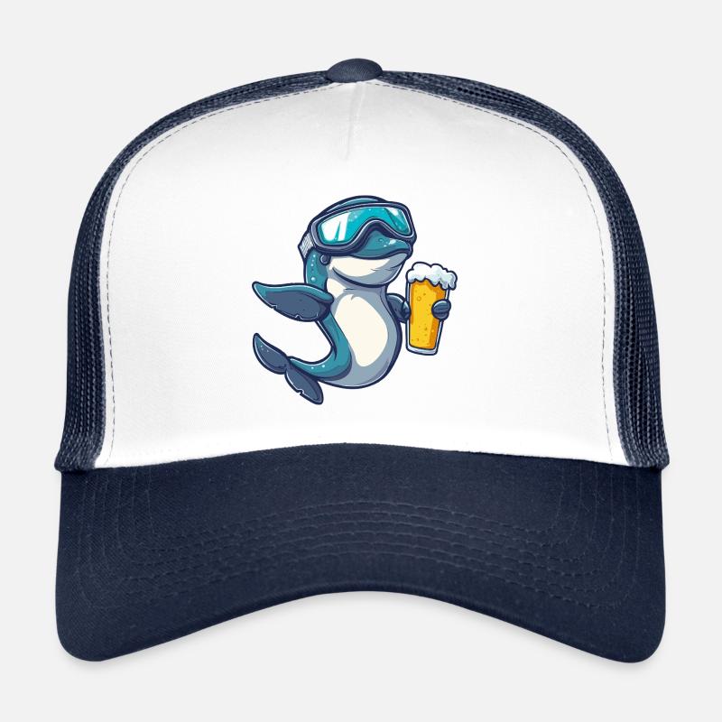 Dolphin Après-Ski Bière Bande dessinée Casquette trucker 
