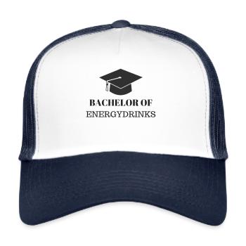 Bachelor of energy drinks - Trucker Cap - white/navy - Front