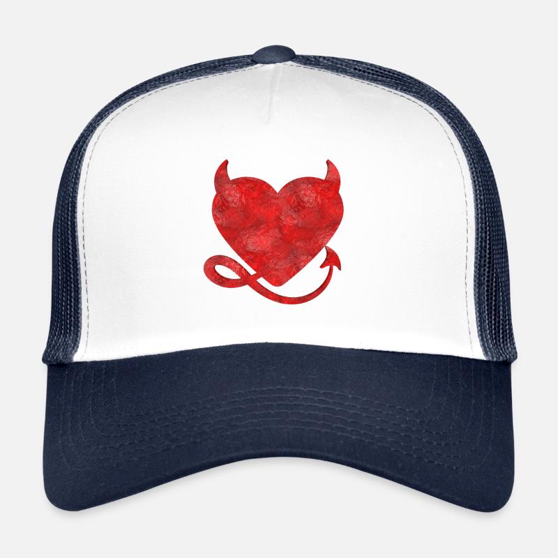 Coeur de diable avec le design de cornes Casquette trucker 