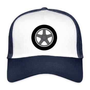 car tire - Trucker Cap - white/navy - Front