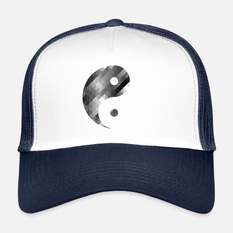 Abstrait Yin Yang - Casquette trucker  - blanc/marine