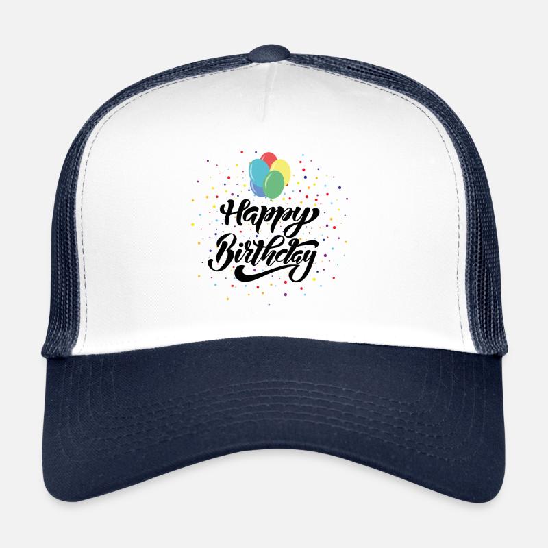 Alles Gute zum Geburtstag - Trucker Cap - Weiß/Navy