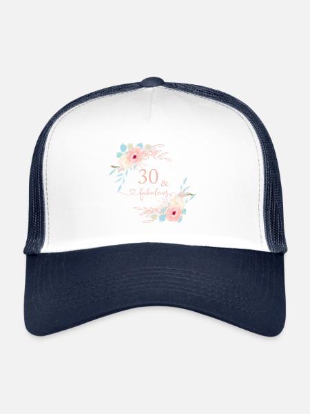30 & Fabulous! Personalizable - Trucker Cap - white/navy - Front