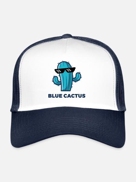 Blue Cactus Thug - Express your coolness! - Trucker Cap - white/navy - Front