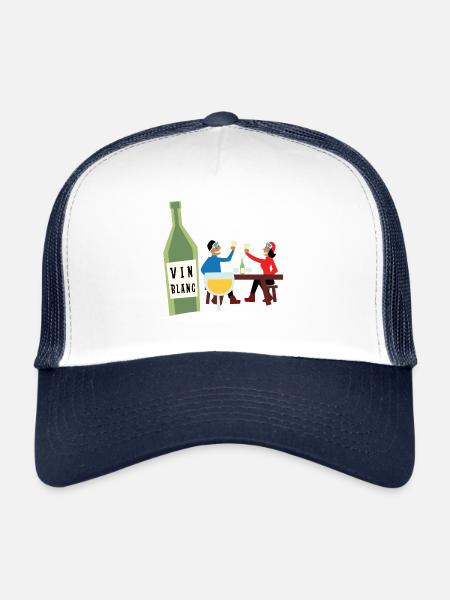 Skieurs Tchin Tchin Vin Blanc - Casquette trucker  - blanc/marine - Devant