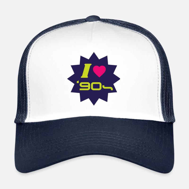 Ich liebe die 90er Ich liebe den Funky House der 90er - Trucker Cap - Weiß/Navy