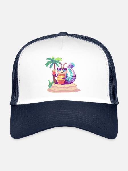 Vacances d’été de Wurm - Casquette trucker  - blanc/marine - Devant
