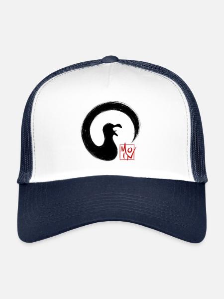 Bonjour! Mer Baltique Mer du Nord Mouette Zen au Japon Enso Circle - Casquette trucker  - blanc/marine - Devant