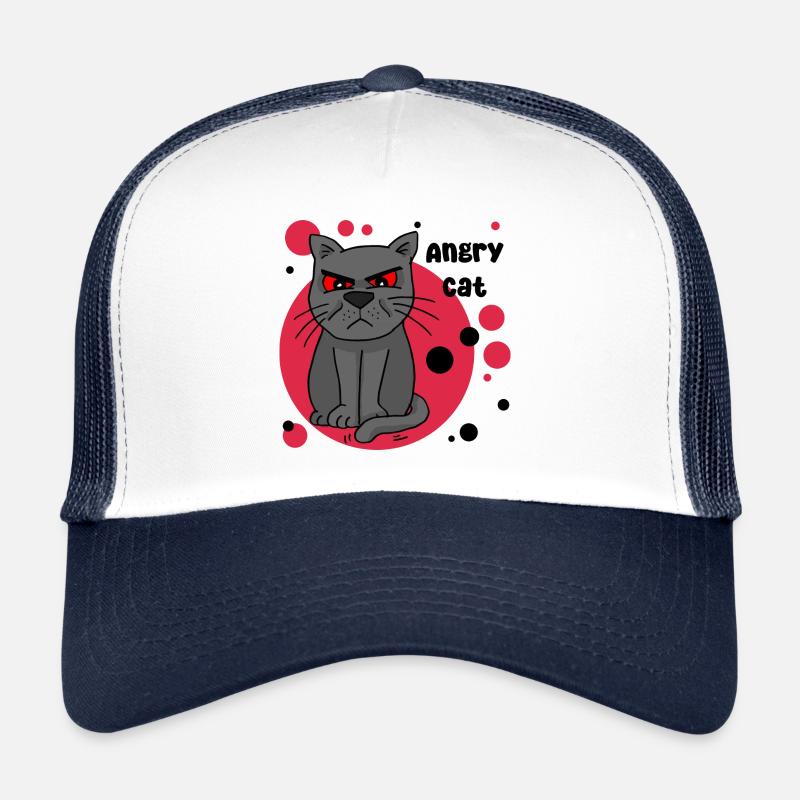 angry cat - Trucker Cap - Weiß/Navy