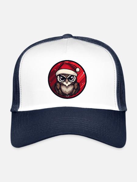Hibou Noël Noël - Casquette trucker  - blanc/marine - Devant