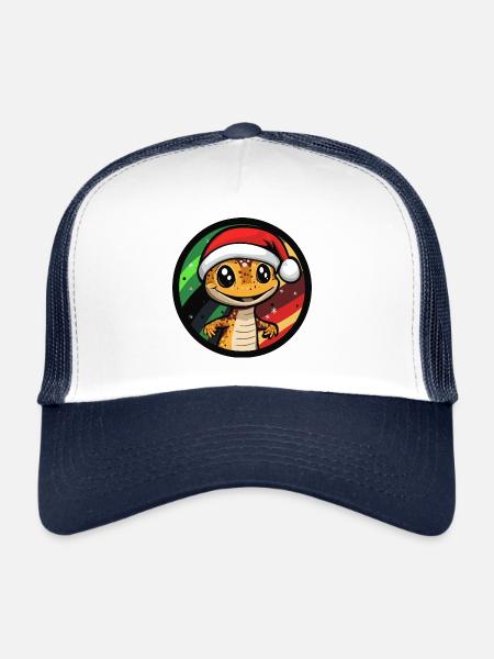 Lizard Christmas Christmas - Trucker Cap - white/navy - Front