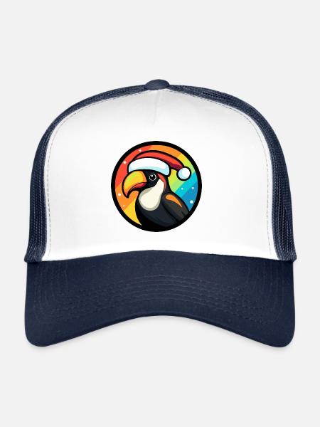 Toucan Bird Christmas Christmas - Trucker Cap - white/navy - Front