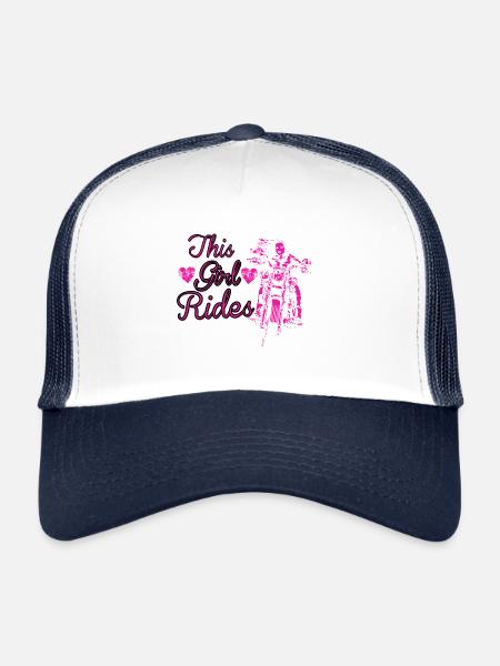 Biker Shirt - Biker Girl - Trucker Cap - white/navy - Front